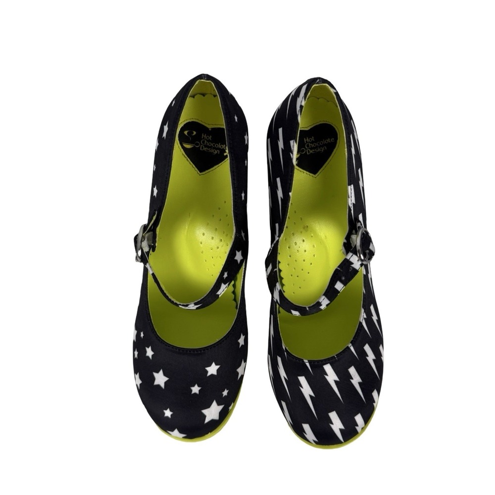 Hot Chocolate Design 38 US 8 Chocolaticas Black White Geometric Mary Jane Pumps